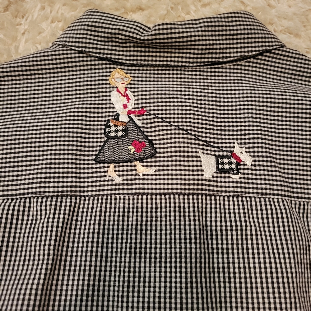 Bechamel Gingham Plaid Button-Down Top Petite Sma… - image 6